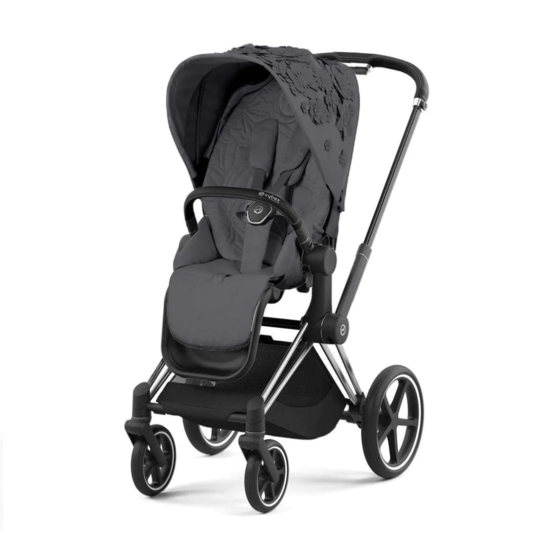 cybex priam pushchair simply flowers dream grey chrome black