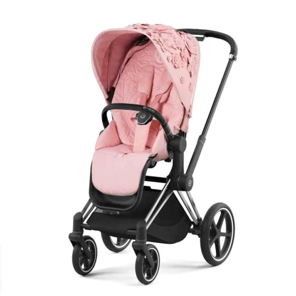 Cybex e-Priam 4.0 | Simply Flowers | Chrome Black - Görsel 2