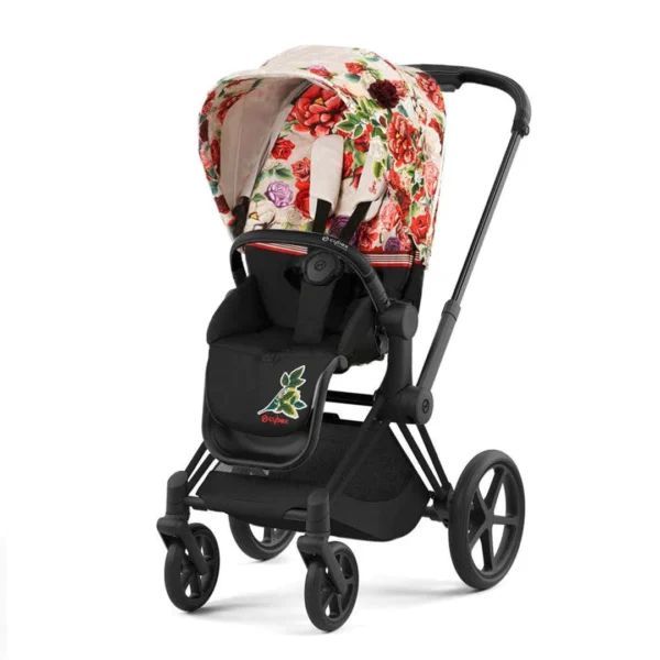 Cybex e-Priam 4.0 | Spring Blossom | Matt Black - Görsel 2